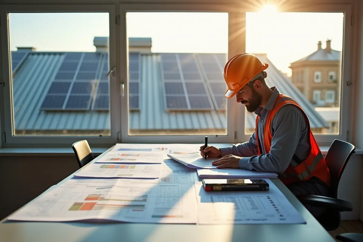 technician planning cost-effective solar panel installation budget strategy